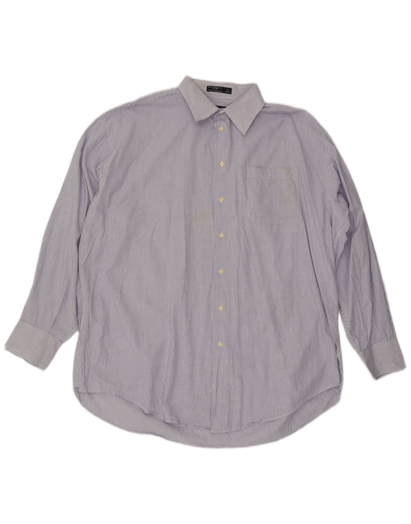 Camicia da uomo Nautica taglia 18 2XL cotone gessato blu