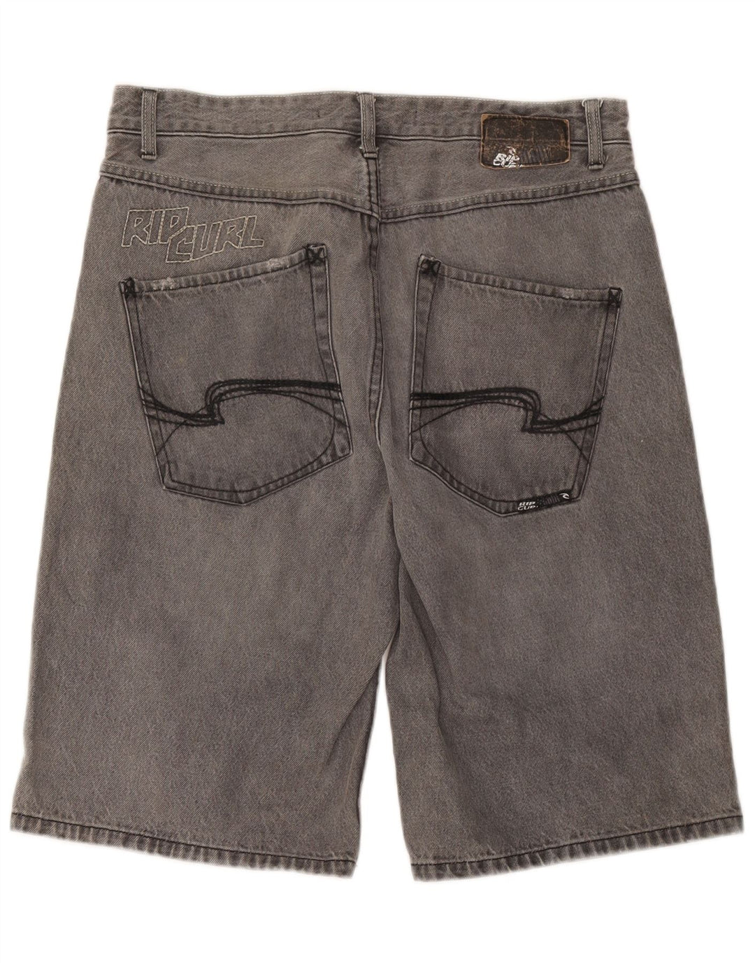 Pantaloncini di jeans con grafica da uomo Rip Curl W36 grande cotone grigio