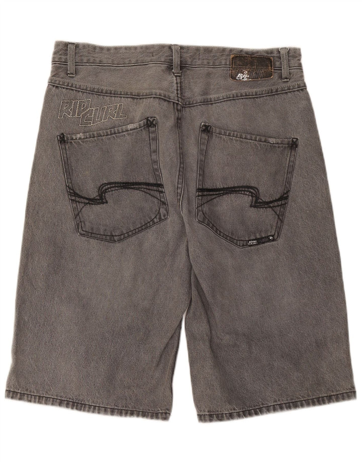 Pantaloncini di jeans con grafica da uomo Rip Curl W36 grande cotone grigio