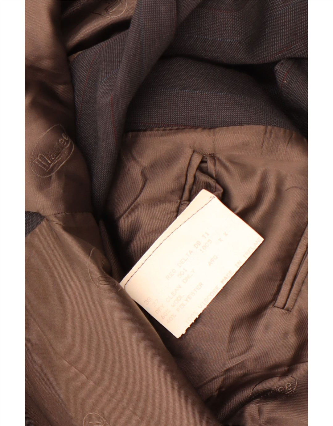 Giacca blazer doppiopetto da uomo Magee UK 38 Lana a righe grigio medio