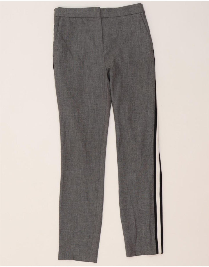 Pantaloni chino slim da donna Zara piccoli W26 L27 poliestere a righe grigie