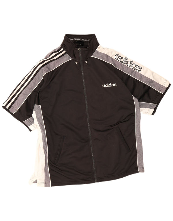 Giacca da ginnastica grafica da uomo Adidas UK 44/46 Large Black Colourblock