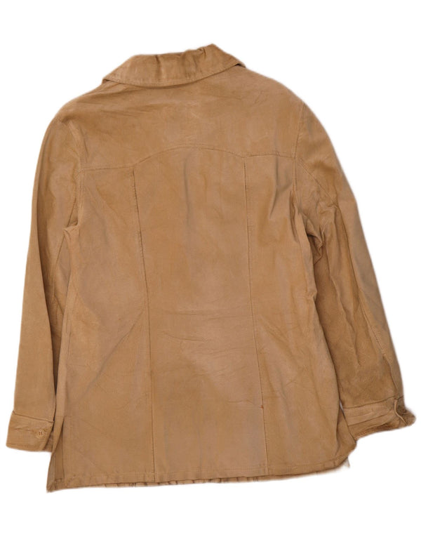 i Giacca in pelle scamosciata da donna Blues UK 16 Grande pelle beige