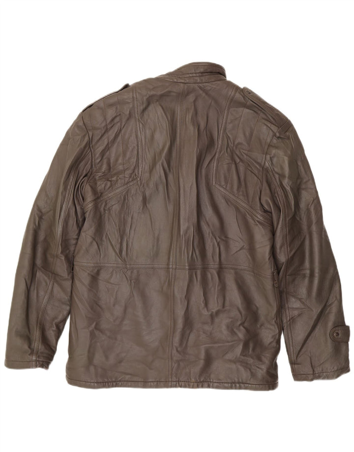 Giacca in pelle da uomo VINTAGE IT 54 2XL Pelle marrone