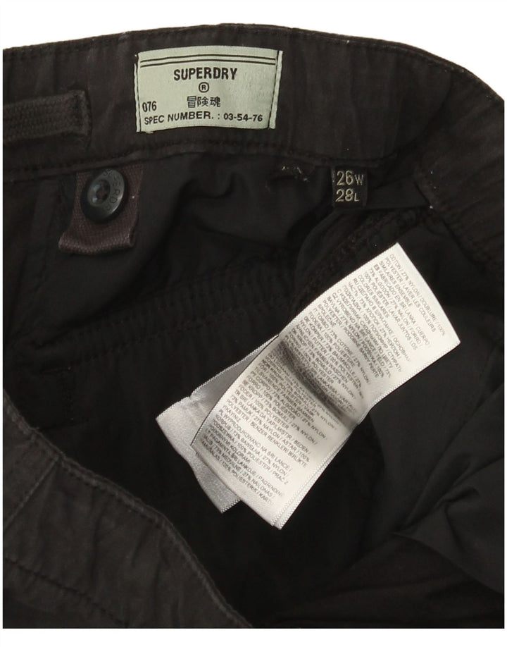 Pantaloni cargo dritti da donna Superdry W26 L25 cotone nero
