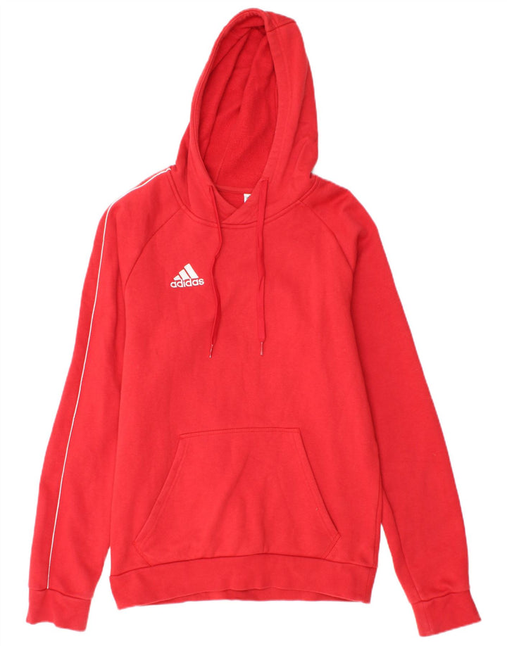 Maglione con cappuccio da uomo ADIDAS piccolo in cotone rosso