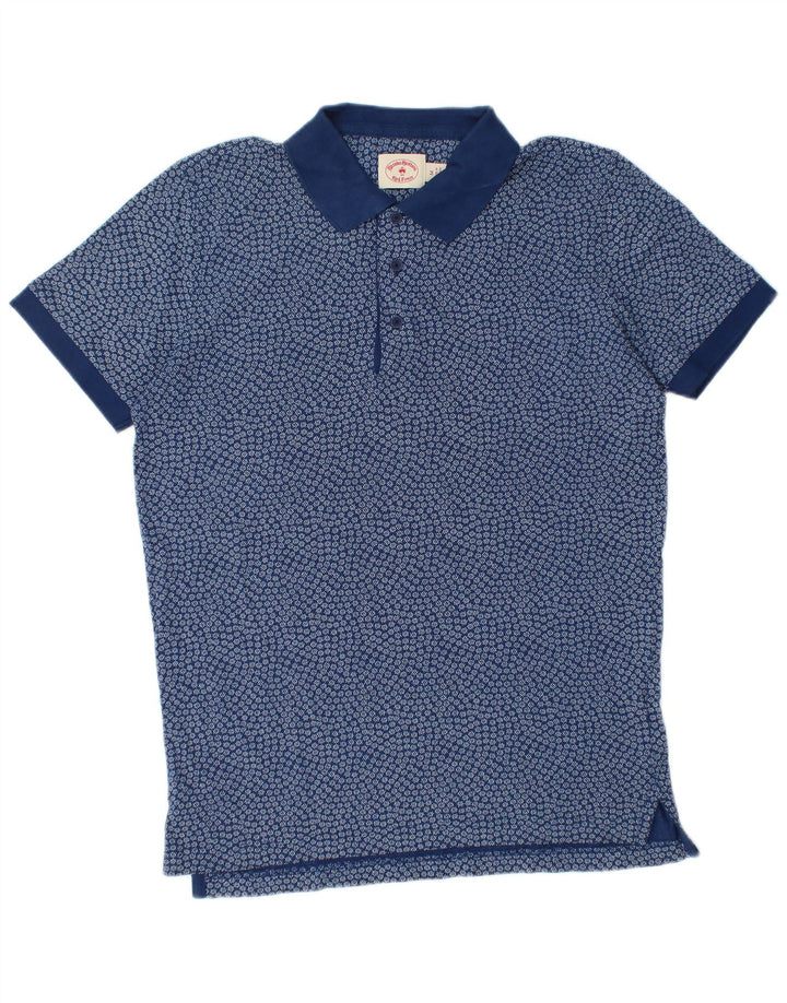 Polo da uomo Brooks Brothers in cotone floreale blu medio