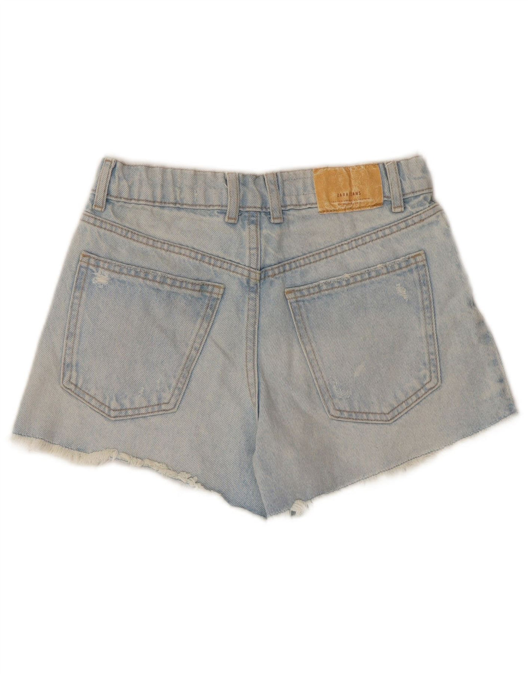 Pantaloncini in denim effetto invecchiato ZARA per ragazze 13-14 anni W28 cotone blu