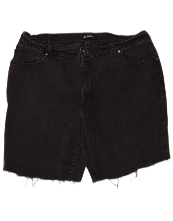 LEE Womens Relaxed Fit Denim Shorts W34 Large  Black