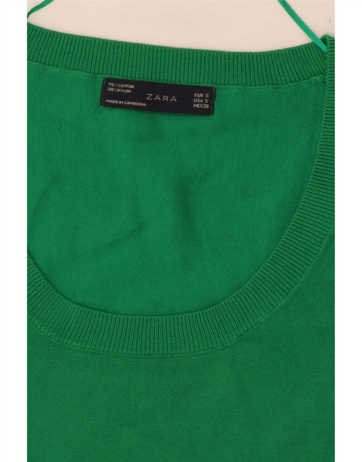 Camicetta da donna Zara Top UK 8 piccola in cotone verde