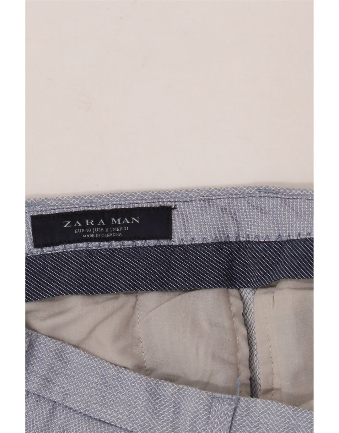 Pantaloni chino slim da uomo ZARA EU 40 medi W31 L30 blu