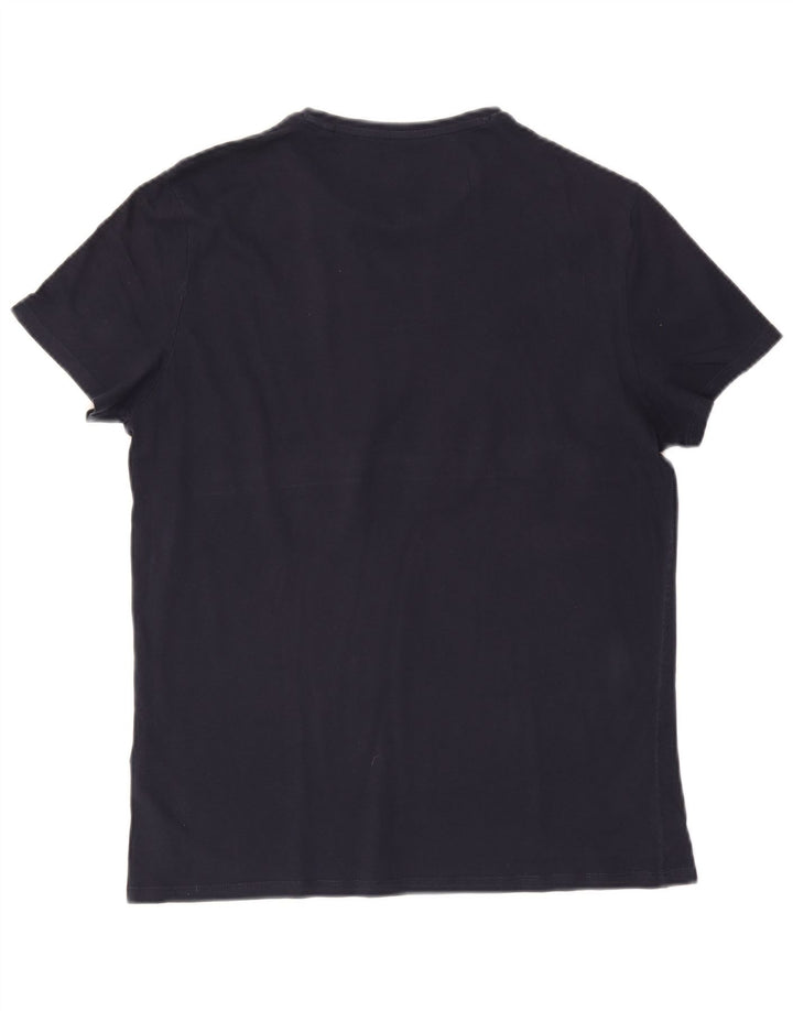 Guess T-shirt grafica da uomo Top Large in cotone blu navy