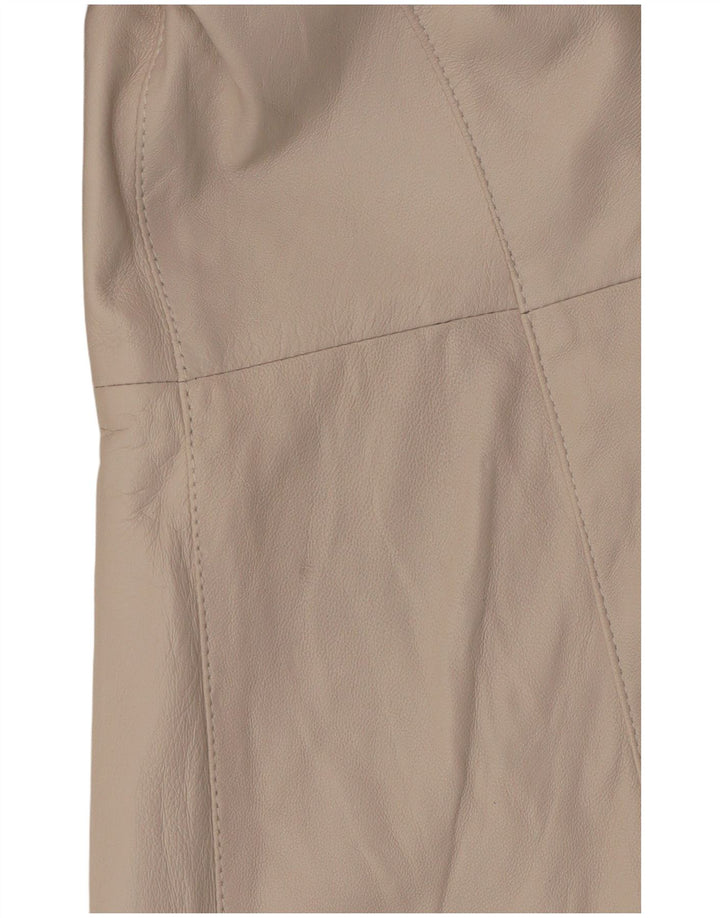 Cappotto in pelle da donna vintage IT 42 medio in pelle bianco sporco