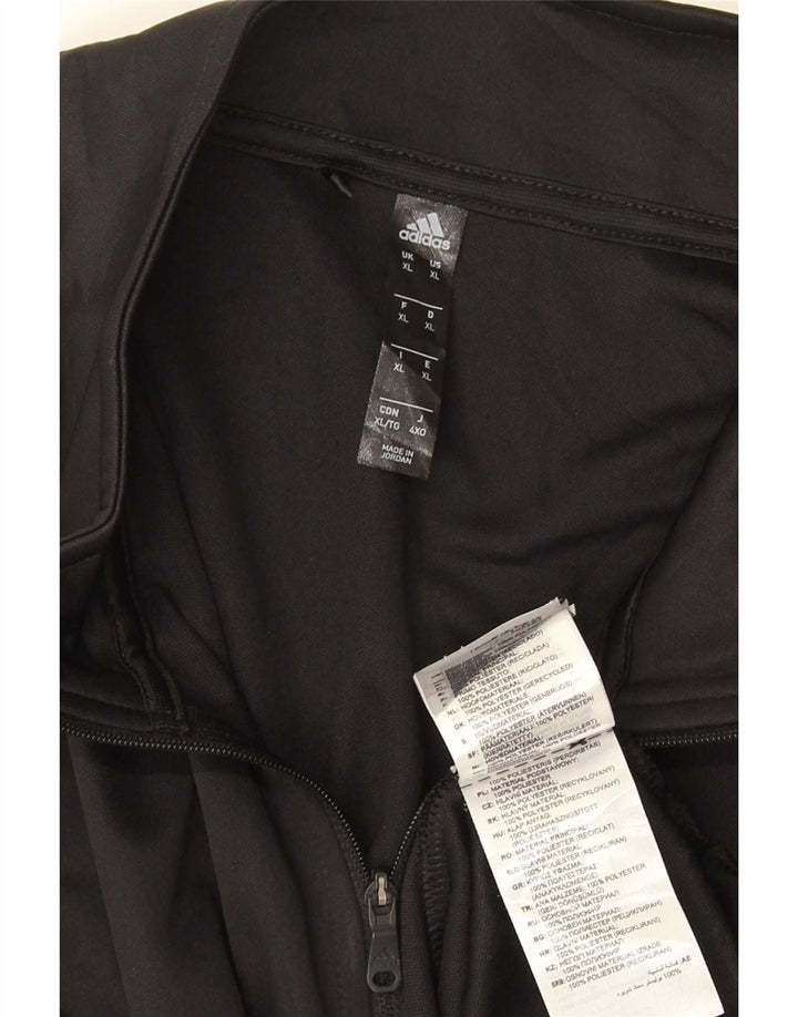 Top Adidas da uomo con zip e collo a maniche lunghe XL in poliestere nero