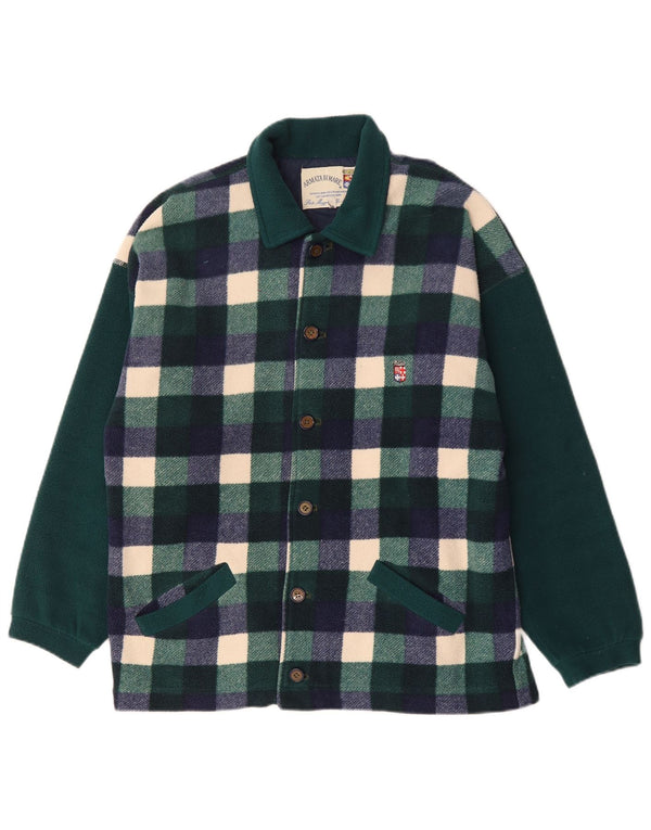 Giacca in pile da ragazzo vestibilità ampia Armata Di Mare 15-16 anni XL verde a quadretti