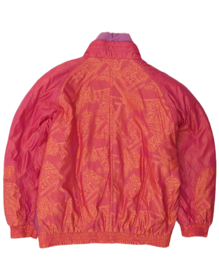 Giacca imbottita vintage da donna IT 42 Nylon color block rosa medio