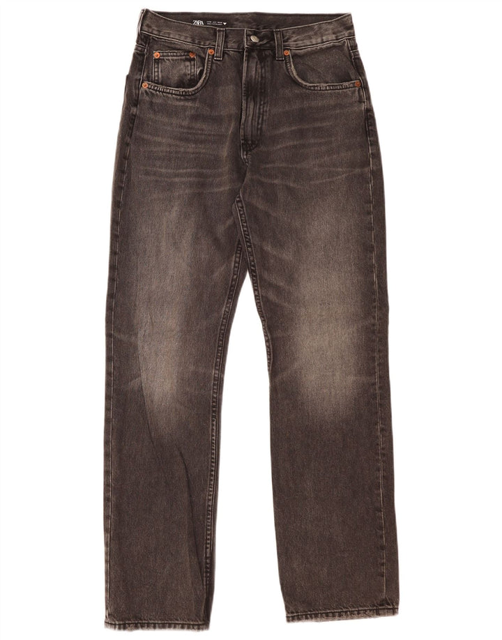 Jeans dritti da donna Zara EU 38 Small W29 L30 Cotone grigio
