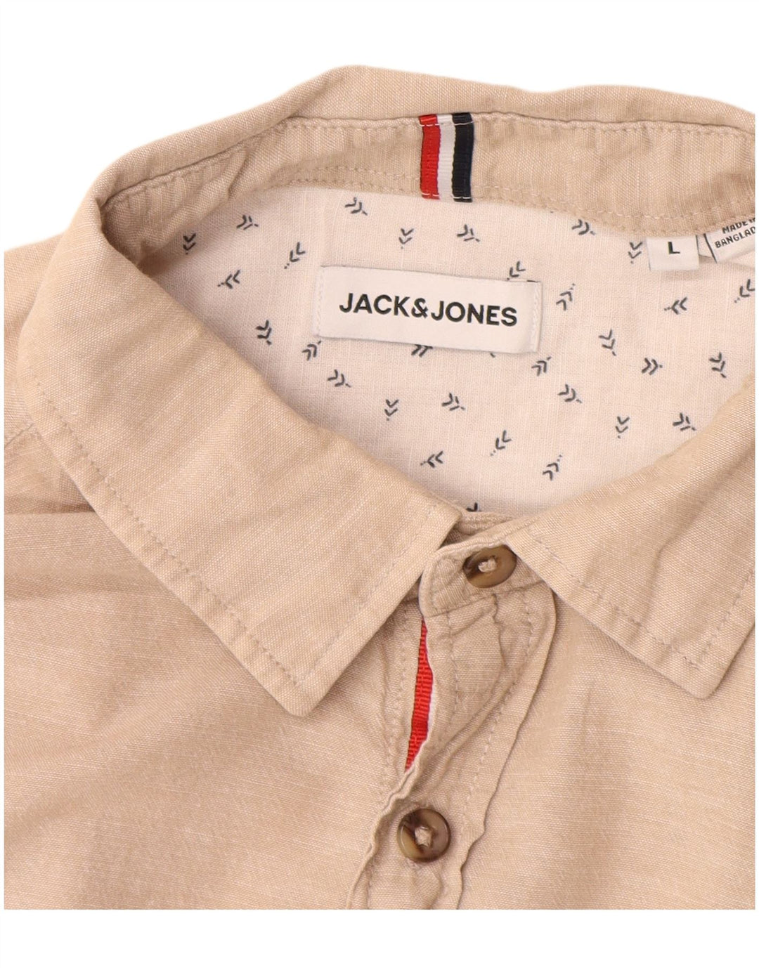 Camicia da uomo Jack & Jones grande in cotone beige