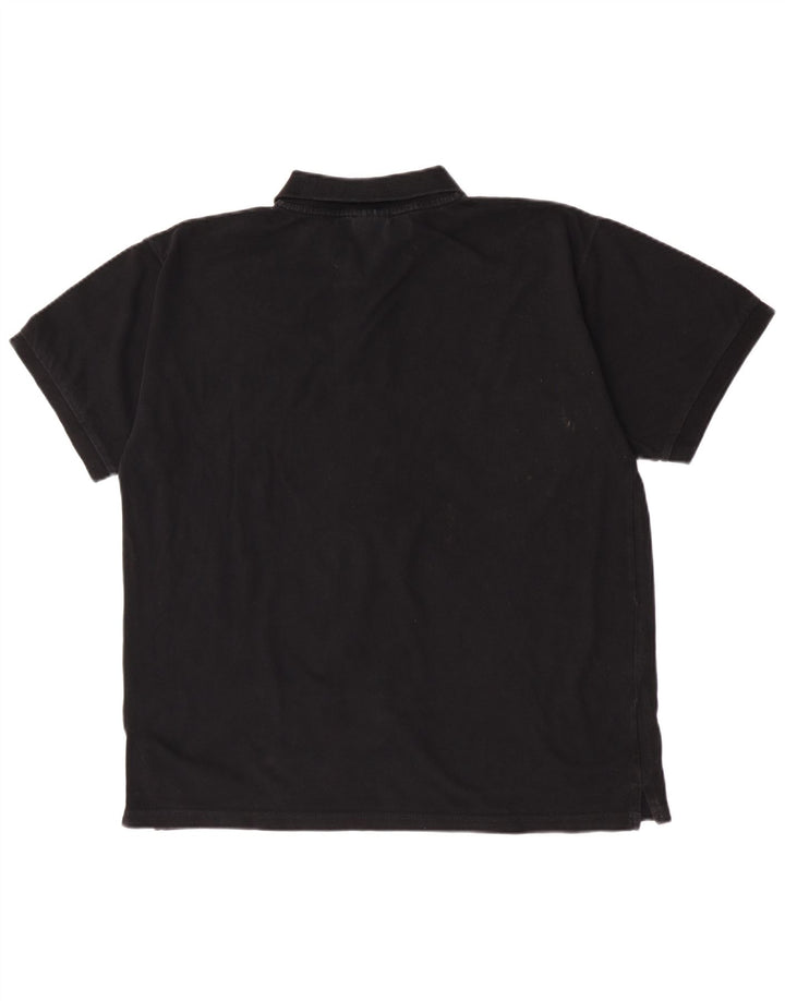 Polo Reebok da uomo grande in cotone nero