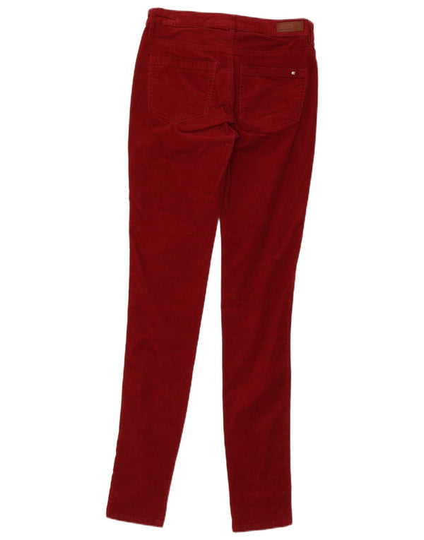 Pantaloni skinny in velluto a coste da donna Tommy Hilfiger US 2 XS W26 L30 Borgogna