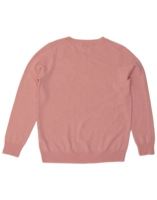 Maglione da donna con scollo a barca con motivo astratto Hobbs UK 14 Rosa medio