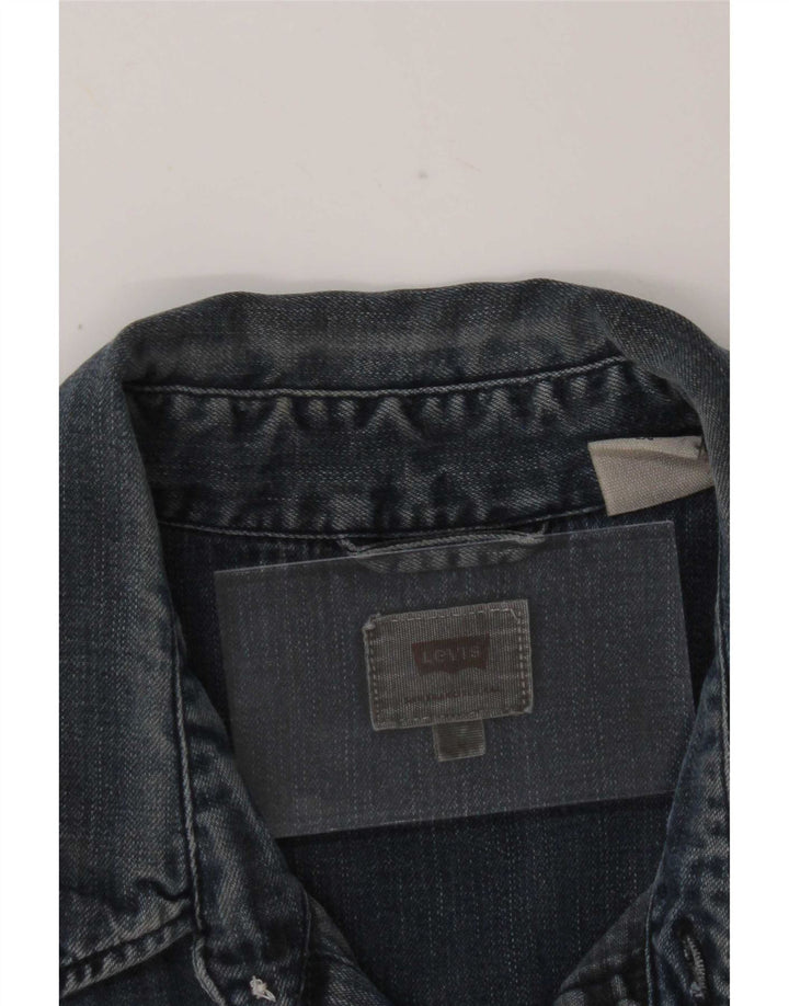 Camicia di jeans da uomo Levi's Large in cotone blu
