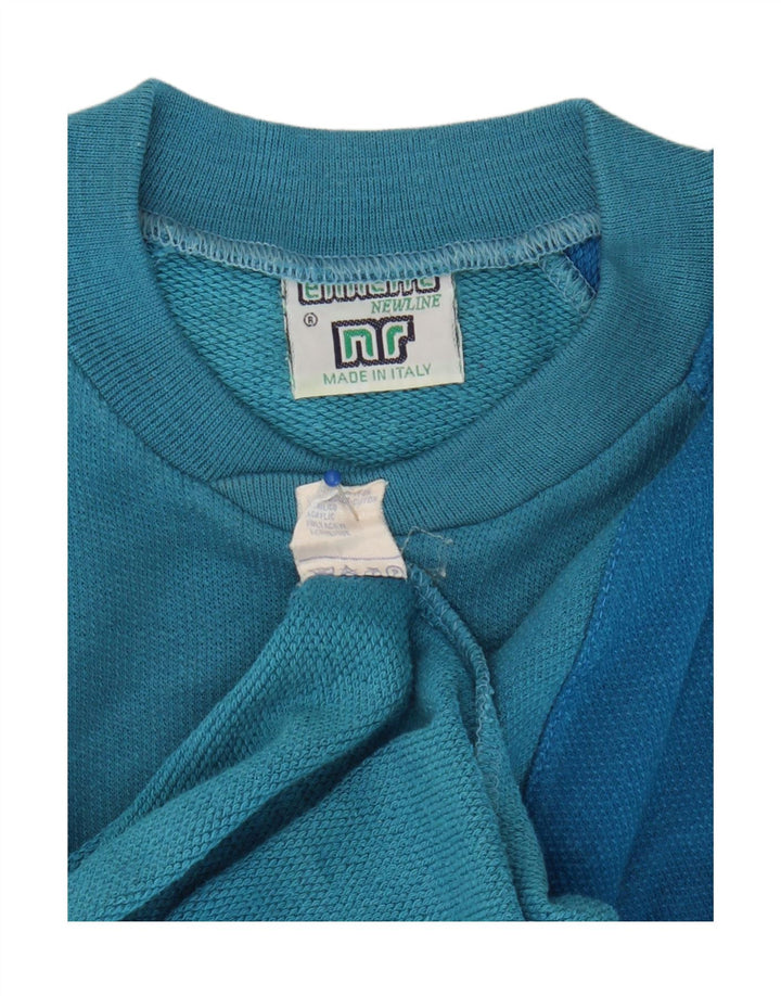 Felpa da uomo Ennerre, grande, in cotone color block blu
