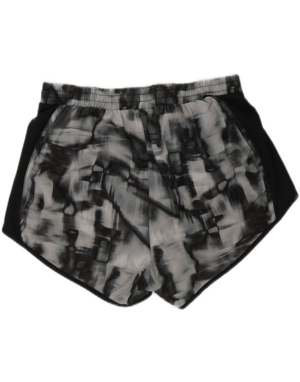 UNDER ARMOUR Womens Sport Shorts UK 14 Medium Grey Tie Dye