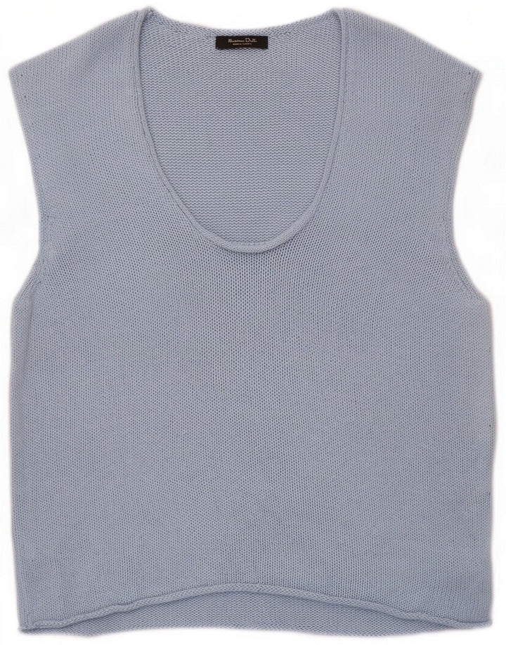 Gilet in maglia da donna Massimo Dutti UK 12 Viscosa blu medio