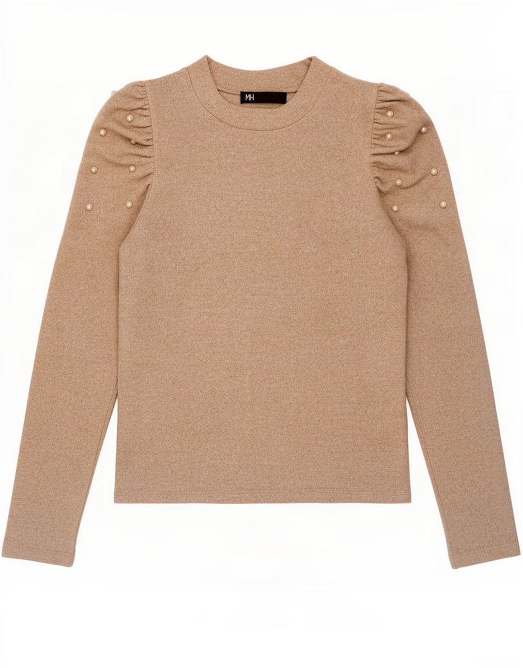 Top Zara da donna a maniche lunghe UK 12 Viscosa beige medio