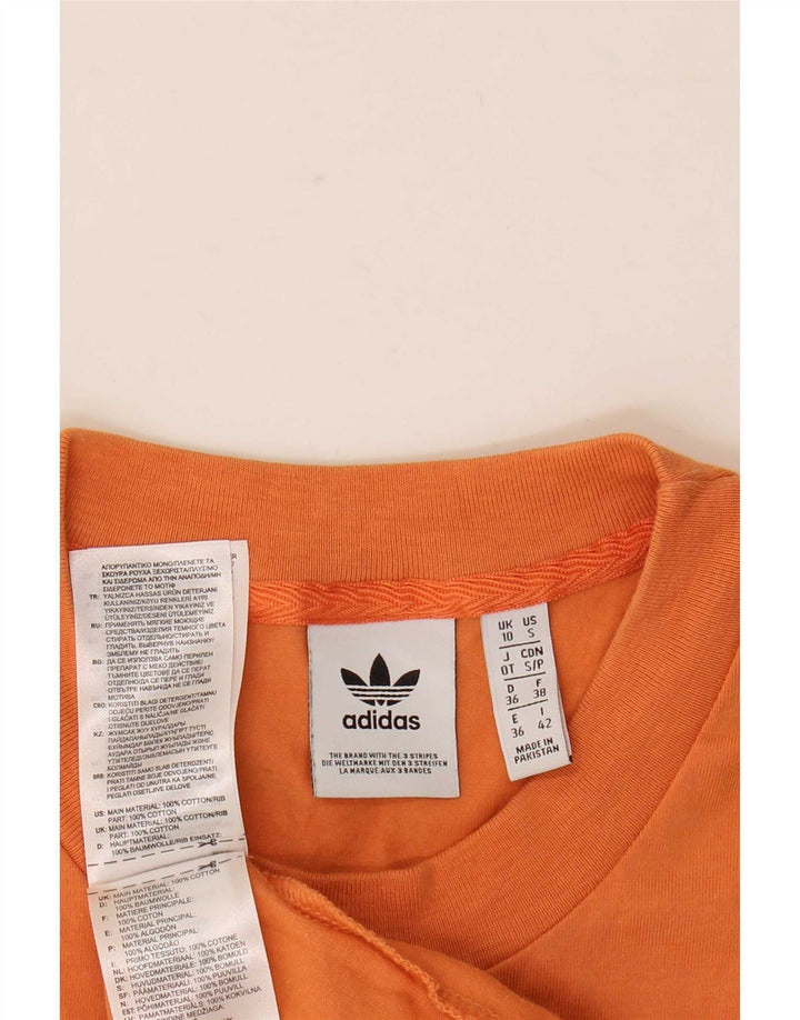 Canottiera Adidas da donna UK 10 piccola in cotone arancione