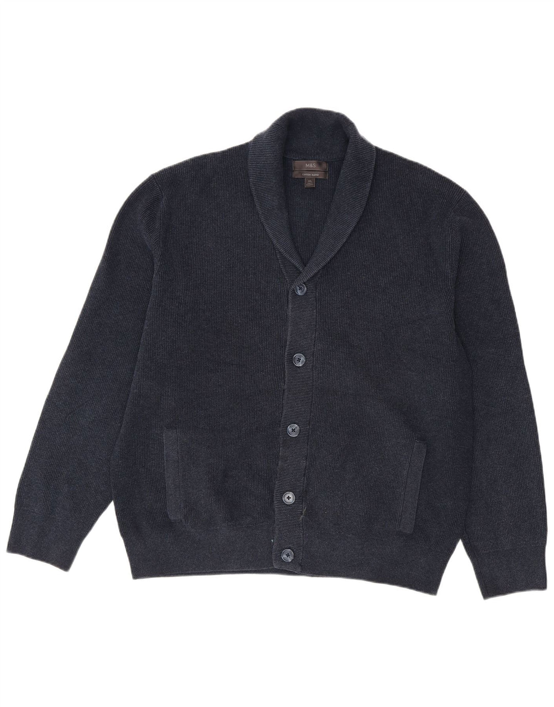 Maglione cardigan da uomo Marks & Spencer 2XL poliestere blu navy