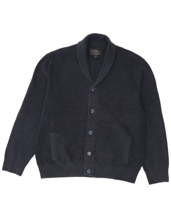 Maglione cardigan da uomo Marks & Spencer 2XL poliestere blu navy