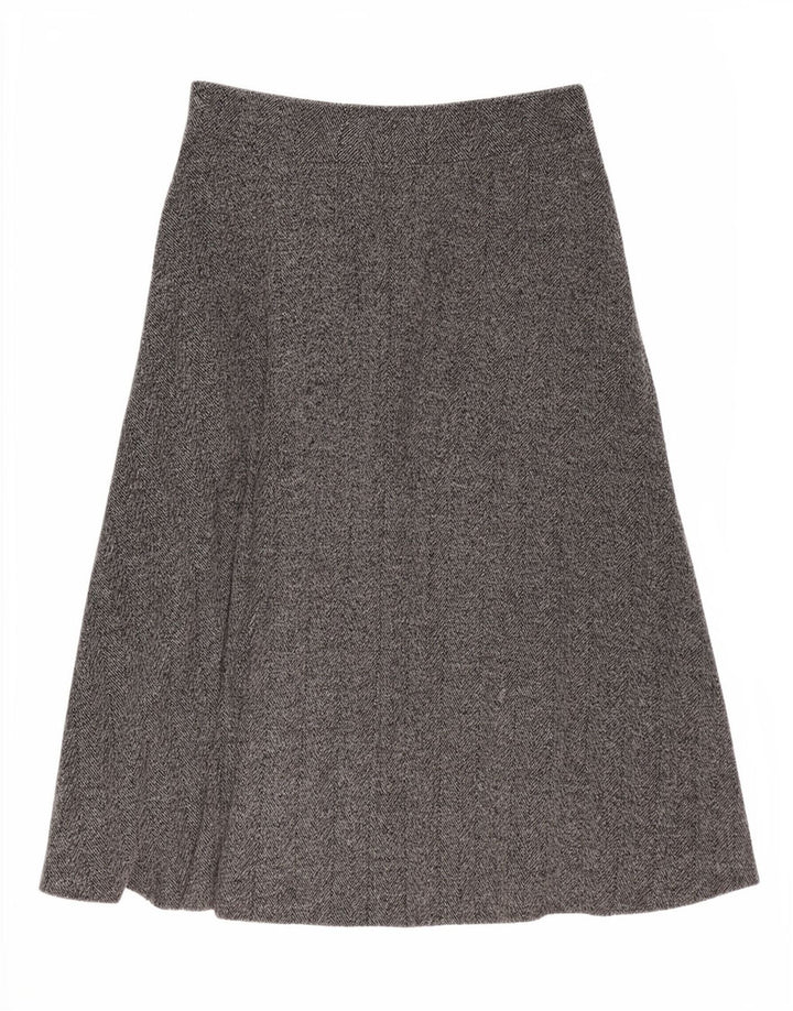 Gonna midi a trapezio da donna Zara grande W32 grigia a spina di pesce