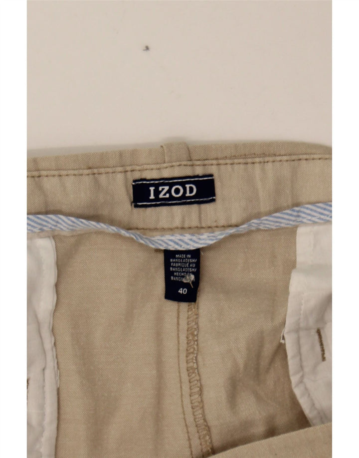 IZOD Mens Chino Shorts W40 XL Beige Cotton Vintage Izod and Second-Hand Izod from Messina Hembry 