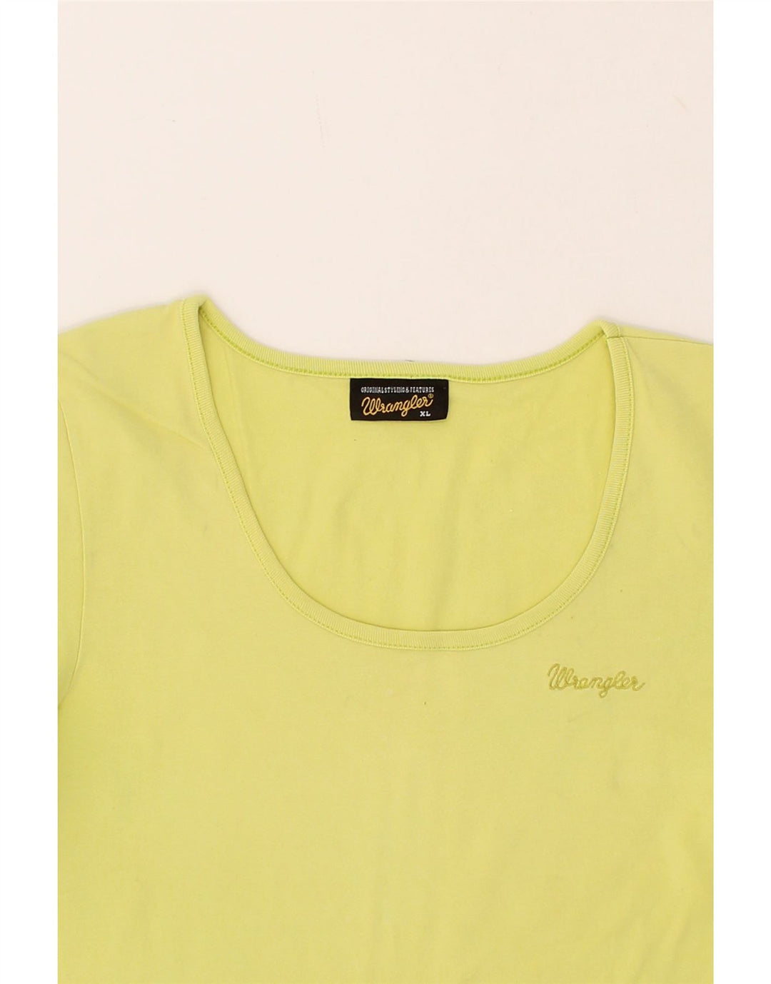 WRANGLER Womens T-Shirt Top UK 18 XL Yellow Vintage Wrangler and Second-Hand Wrangler from Messina Hembry 