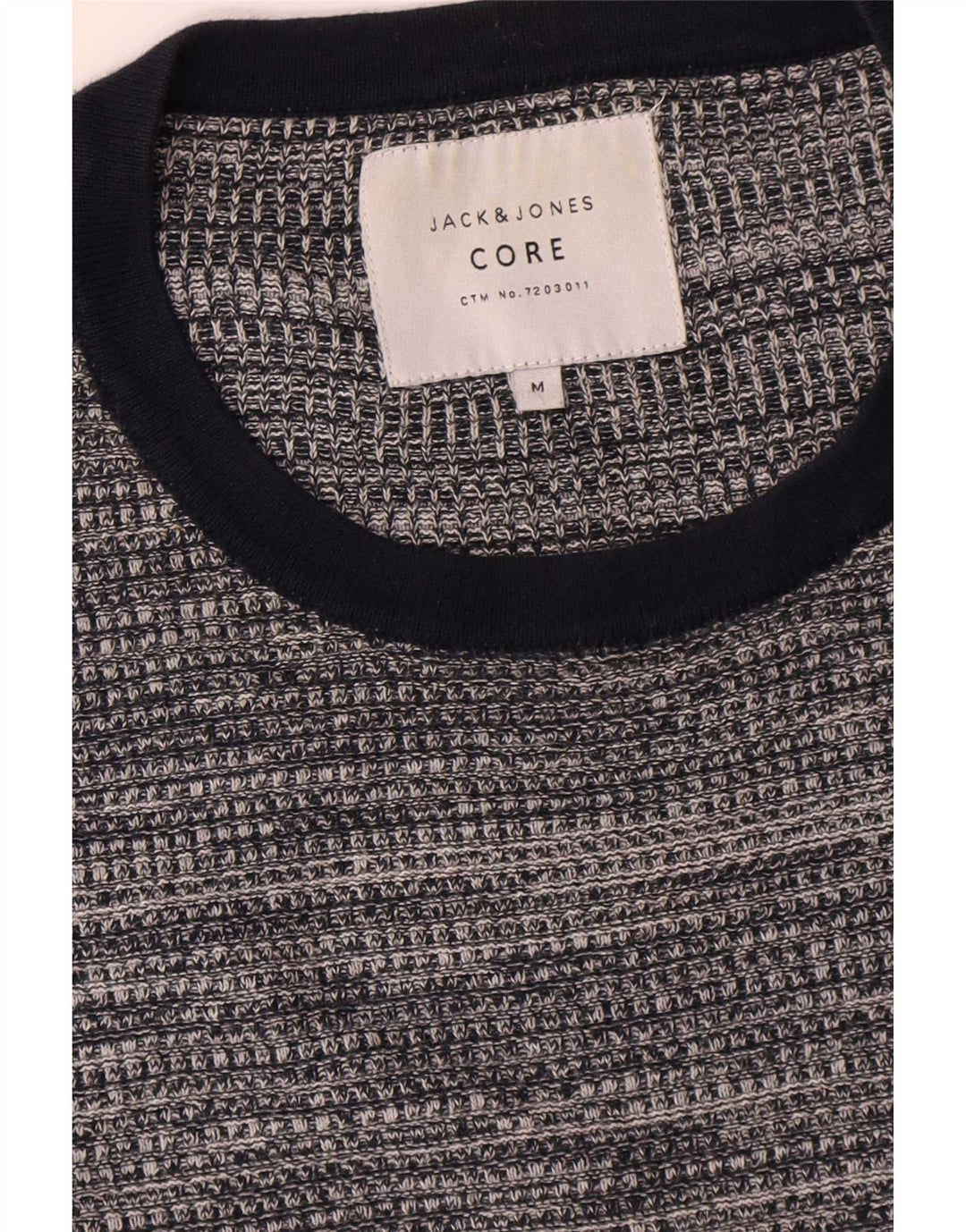 Maglione maglione girocollo da uomo Jack & Jones in cotone screziato grigio medio