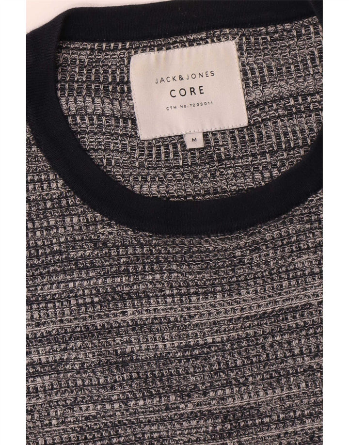 Maglione maglione girocollo da uomo Jack & Jones in cotone screziato grigio medio