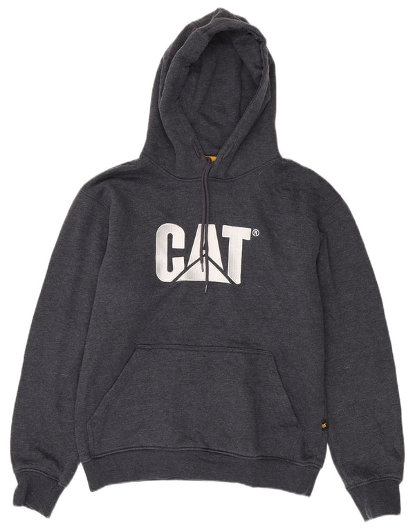 Maglione con cappuccio grafico da uomo CAT in cotone grigio medio