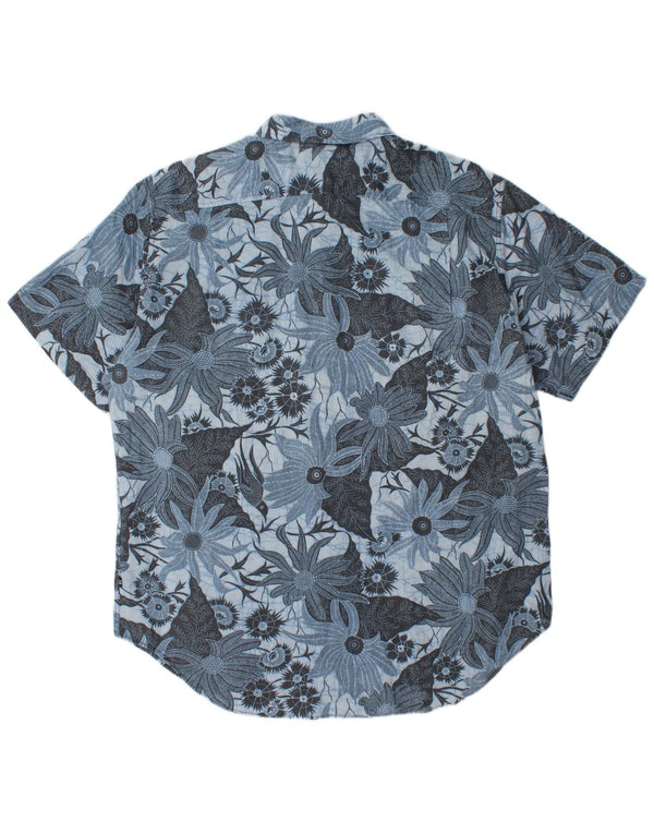 Camicia a maniche corte vestibilità classica da uomo Nautica Lino floreale blu grande