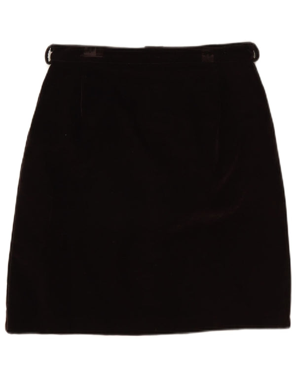 Gonna a trapezio in velluto da donna Prisma UK 10 piccola W26 acrilico nero