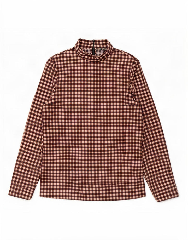 Camicetta a maniche lunghe da donna Cos UK 12 Cotone a quadretti marrone medio