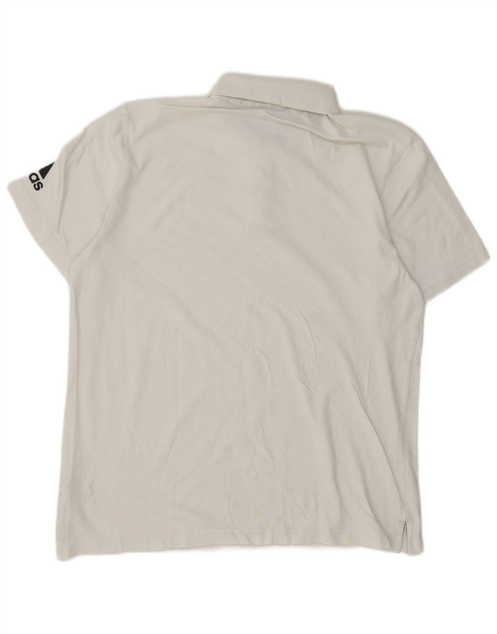 Polo Adidas da uomo grande in cotone bianco