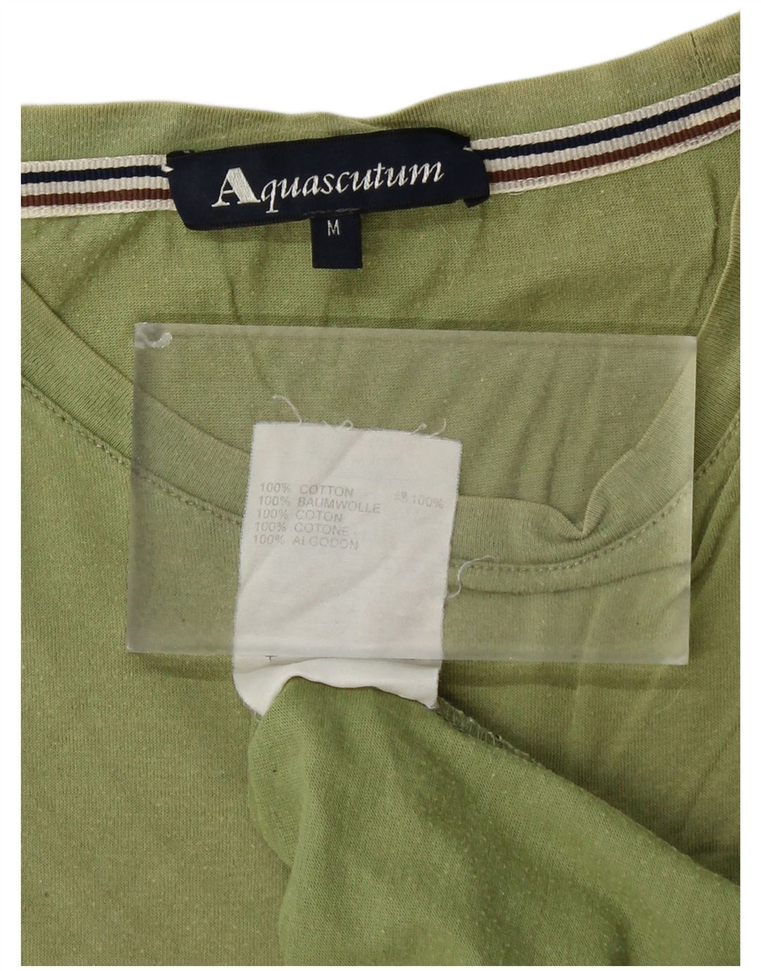 T-shirt da donna AQUASCUTUM Top UK 14 cotone verde medio