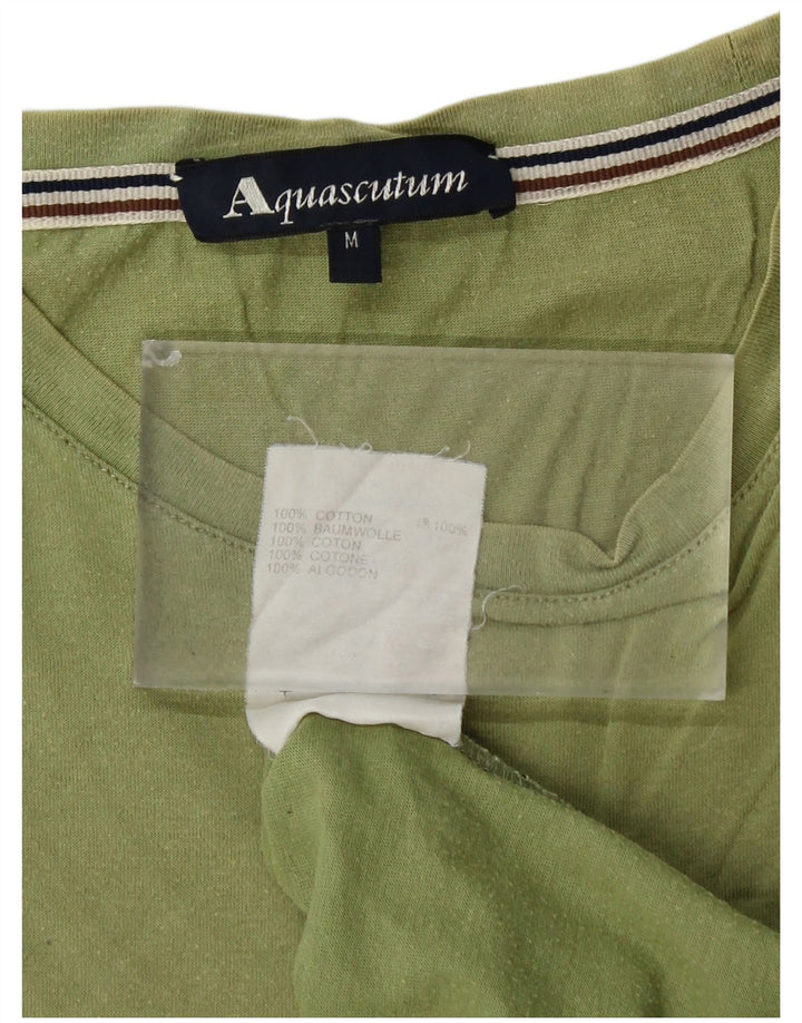 T-shirt da donna AQUASCUTUM Top UK 14 cotone verde medio