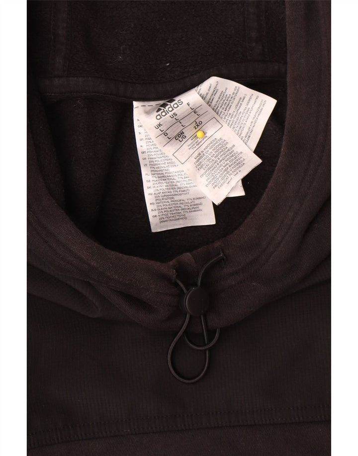 Felpa con cappuccio da uomo Adidas Large in cotone nero