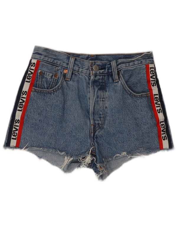Pantaloncini di jeans grafici Levi's da donna 501 W23 2XS Cotone color block blu