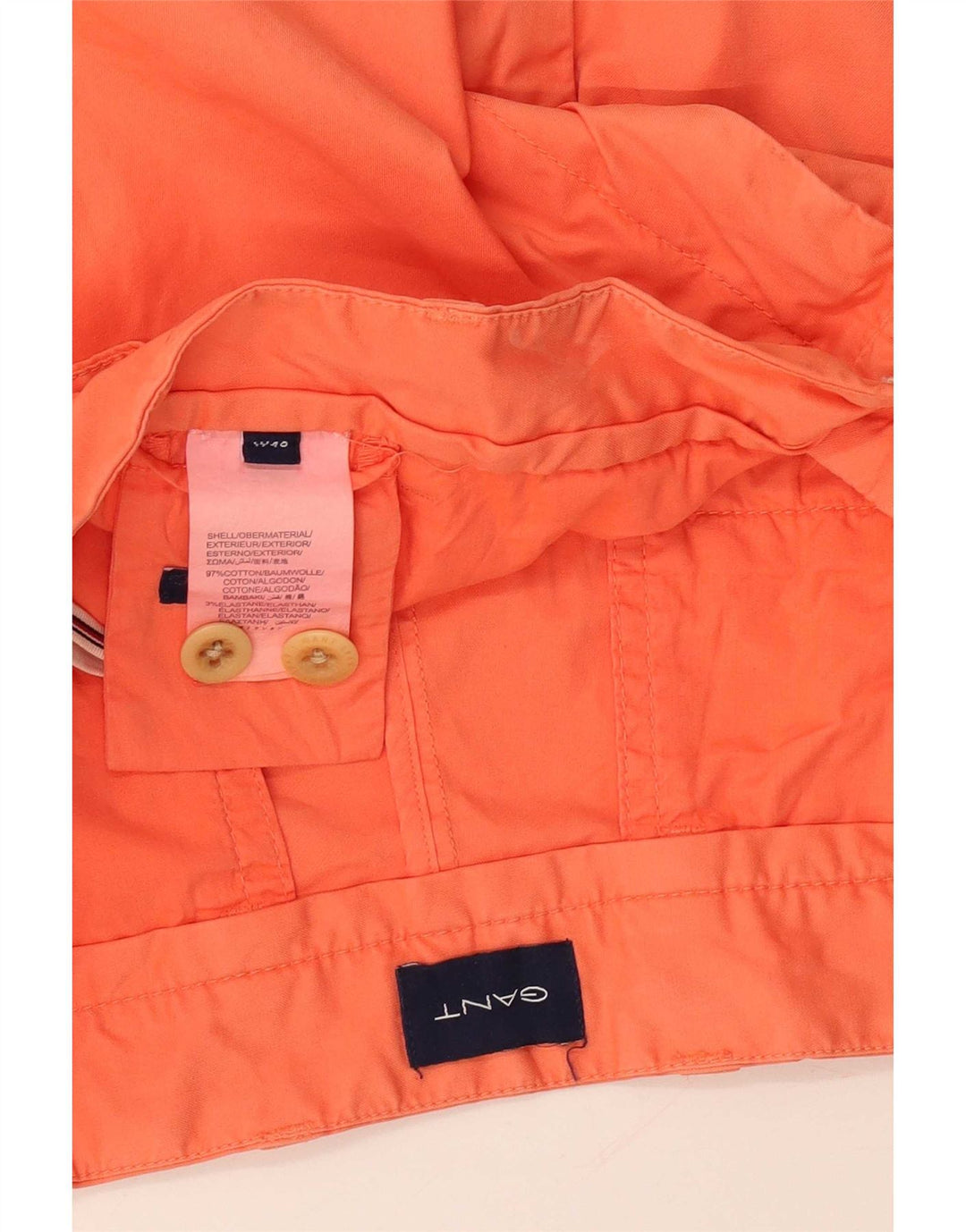 Pantaloncini chino da uomo Gant W40 XL in cotone arancione