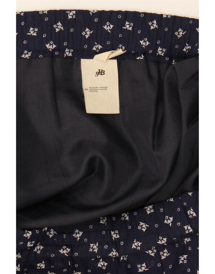 Gonna a trapezio da donna GVB UK 10 piccola W34 poliestere floreale blu navy