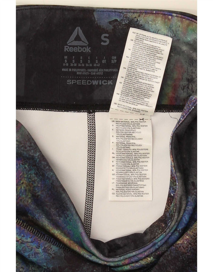 Leggings Reebok da donna con motivo astratto UK 8/10 Small Multicolori Sport